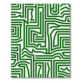 Green Intricate Green Maze Geometric Area Rug