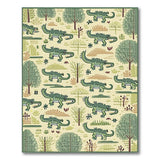 Green Crocodile Jungle Tribal Area Rug