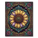 Ornate Sunflower Medallion Floral Area Rug