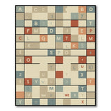 Multi-Color Alphabet Grid Area Rug