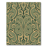 Ornate Green Swirl Area Rug