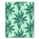 Coastal Green Palm Leaf Area Rug