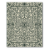 Ornate Black Floral Swirl Area Rug
