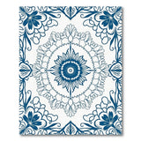 Navy Blue Persian Floral Mandala Rug