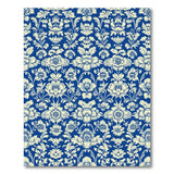 Blue and Teal Navy Blue Floral Damask Area Rug