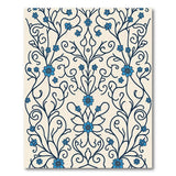 Delicate Blue Floral Vine Area Rug