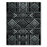 Black Grey Geometric Tribal Area Rug