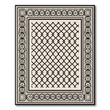 Black White Persian Lattice Area Rug