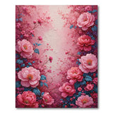 Pink Vibrant Pink Peony Floral Area Rug