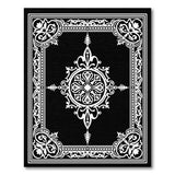 Ornate Black White Persian Medallion No. 14 Rug