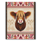 Shaggy Highland Cow Southwestern Area Rug