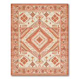 Geometric Orange Terracotta Geometric Southwestern Area Rug