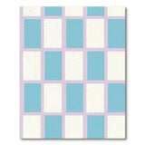 Teal Grid Geometric Modern Area Rug