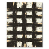 Distressed Black White Grid Area Rug