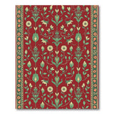 Red Floral Hummingbird Area Rug