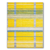 Vibrant Yellow Grid Geometric Geometric Modern Area Rug
