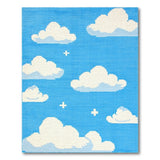 Pixelated Clouds Blue Area Rug