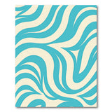 Blue and Teal Coastal Beach Teal Wave Abstract Area Rug
