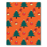 Whimsical Christmas Trees Ornaments Pattern Rug
