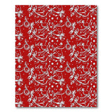 Vibrant Red White Floral Swirl Area Rug