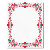 Red Ornate Red Floral Border Area Rug