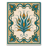 Ornate Teal and Gold Floral Area Rug