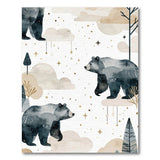 Dreamy Watercolor Bear Family Area Rug