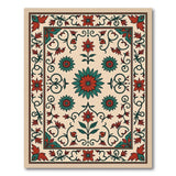 Ornate Red Teal Floral Persian Area Rug