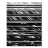 Bold Black White Diagonal Stripe Area Rug