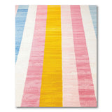 Vibrant Multi-Color Vertical Stripe Area Rug