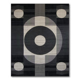 Black White Geometric Abstract Geometric Modern Area Rug