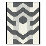 Modern Geometric Chevron Black White Area Rug