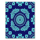 Teal Mandala Floral Navy Area Rug