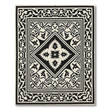 Traditional Persian Intricate Black White Persian Medallion Rug
