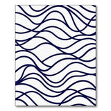 Navy Wavy Lines Abstract Area Rug