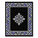 Ornate Black Medallion Area Rug