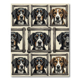 Rustic Framed Bernese Mountain Dog Portraits Rug