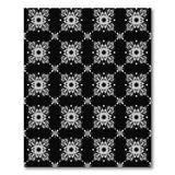 Elegant Gray Floral Mandala Black Area Rug