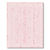 Pink Trellis Geometric Area Rug with Abstract Florals