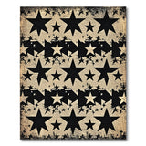 Distressed Black Stars Vintage Area Rug