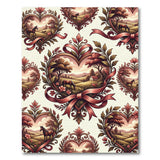 Vintage Pink Heart Meadow Horses Rug