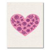 Pink Pink Floral Heart Area Rug