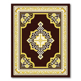 Gold and Silver Ornate Gold Border Traditional Persian Rug