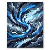 Tempest Swirl Abstract Blue Area Rug