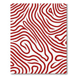 Abstract Area Red Red Wavy Abstract Area Rug