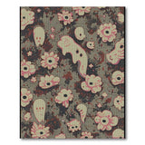Spooky Ghost Floral Distressed Area Rug