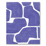 ODIKA Washable Abstract Blue Wavy Line Area Rug - Low Pile, Non-Slip, Pet & Kid Friendly