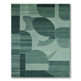 Green Abstract Green Geometric Modern Area Rug