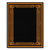 Orange Geometric Border Area Rug