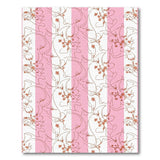 Pink Striped Floral Line Art Area Rug